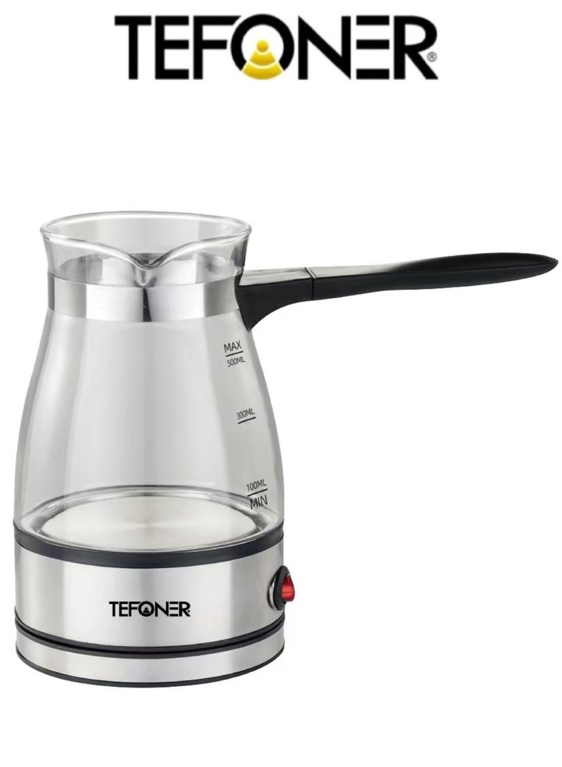 تيفونر ماكينة قهوه تركي زجاجية شفافة. غلاية قهوة تركي بسعة نصف لتر. صانعة قهوة تركية تعمل بالكهرباء. الة قهوة تركي سريعة التسخين وامنة. غلاية قهوة تركية سهلة ومتعددة الاستخدام. - Image 1